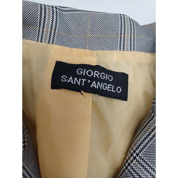 Giorgio Sant Angelo Womens Blazer Jacket Windowpane Gray Sz 12 - Picture 8 of 10